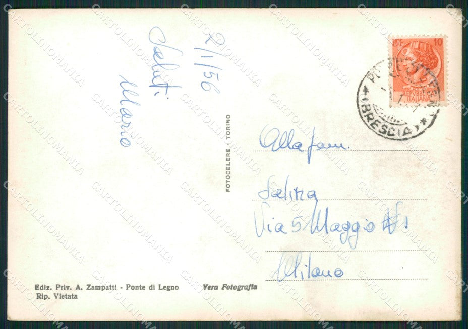 Brescia Ponte di Legno Foto FG cartolina ZK0078 – retro