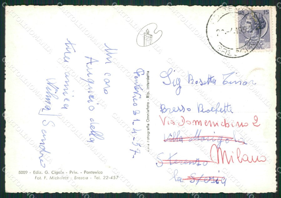 Brescia Pontevico Foto FG cartolina ZK0120 – retro