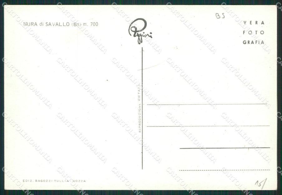 Brescia Mura di Savallo Foto FG cartolina ZK0123 – retro
