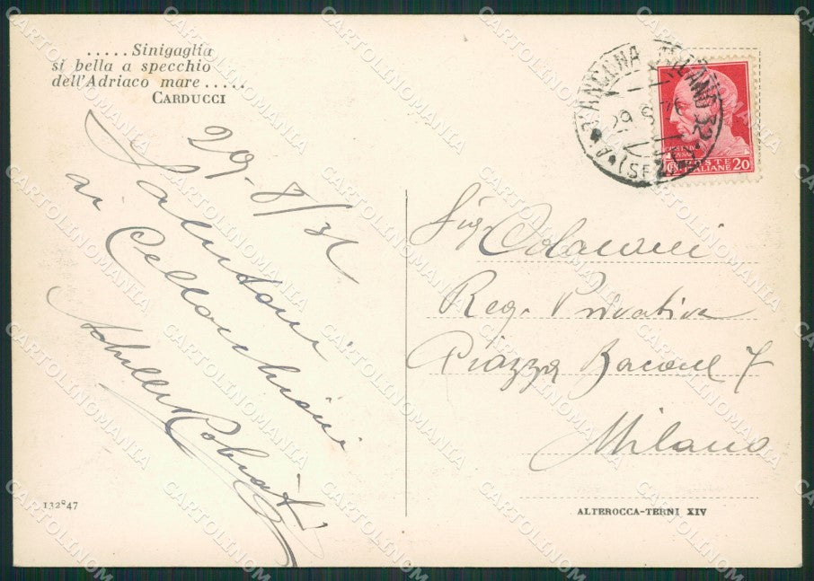 Ancona Senigallia Carducci FG cartolina ZK0144 – retro