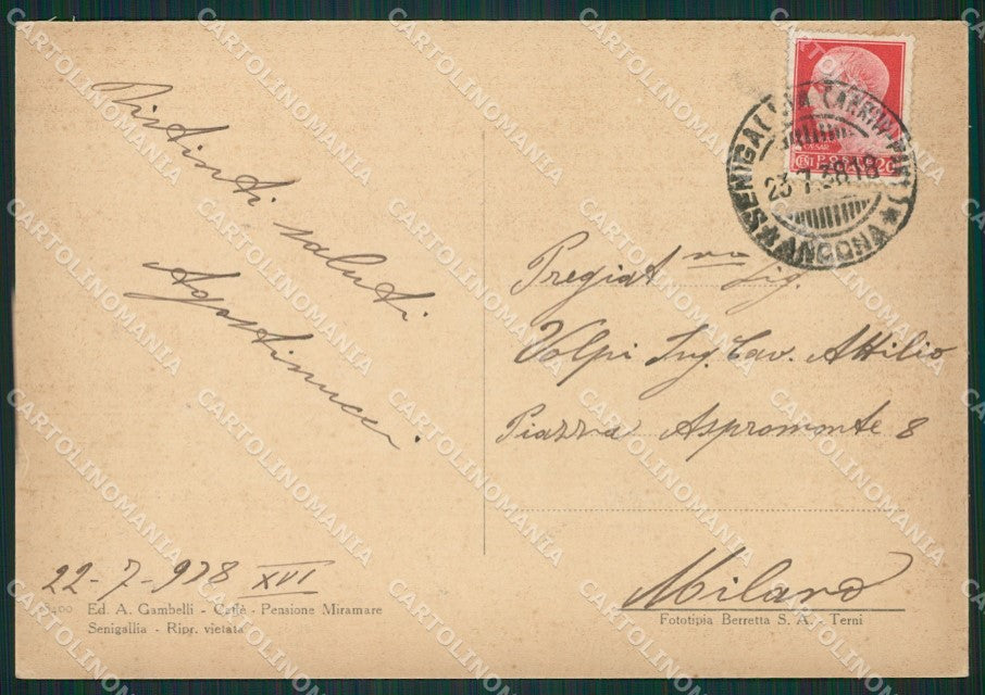 Ancona Senigallia FG cartolina ZK0153 – retro