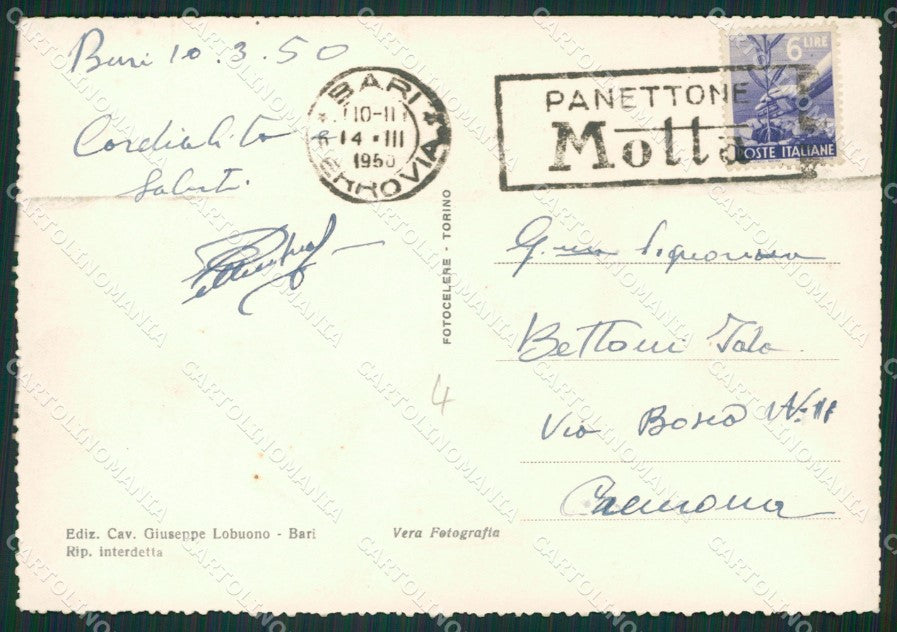 Bari Città Palazzo Banca Italia Foto FG cartolina ZK0206 – retro