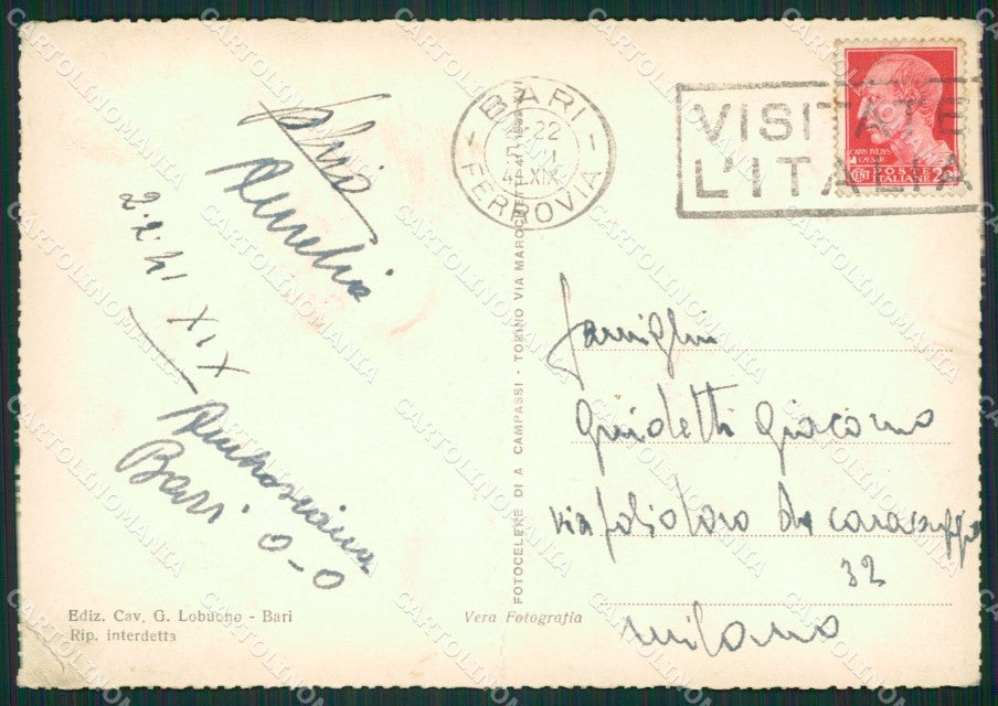 Bari Città PIEGHINA Foto FG cartolina ZK0218 – retro