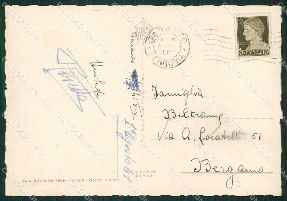 Taranto Città PIEGHINE Foto FG cartolina ZK0240 – retro