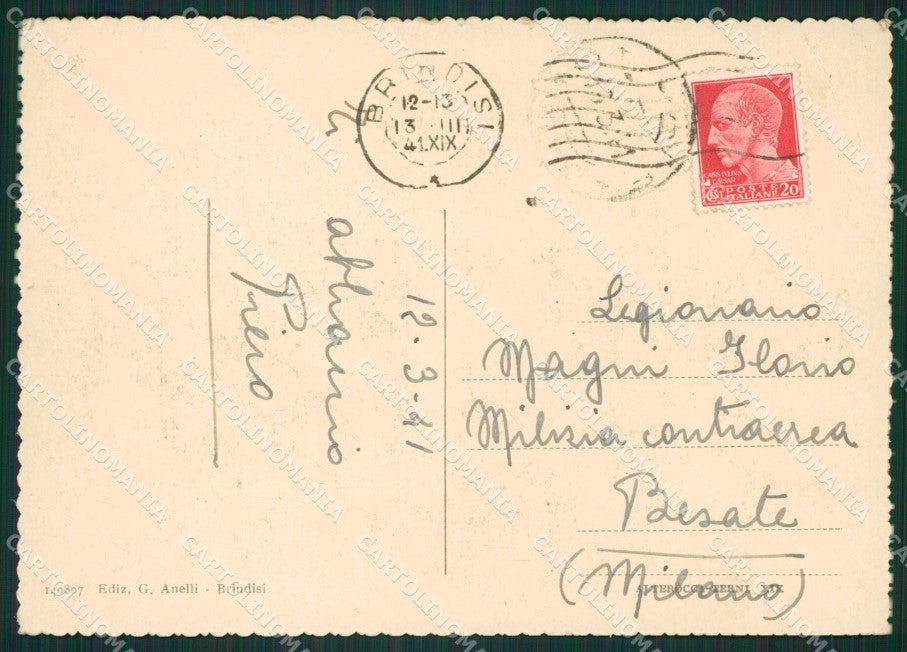 Brindisi Città PIEGHINA FG cartolina ZK0243 – retro