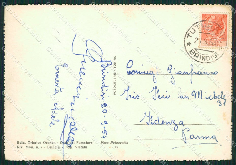 Brindisi Città Foto FG cartolina ZK0244 – retro