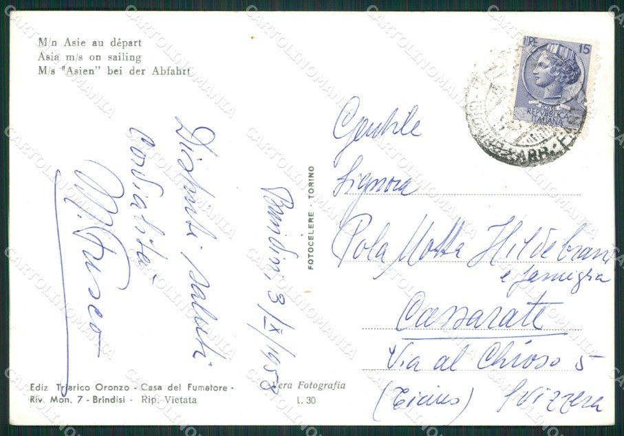 Brindisi Città Foto FG cartolina ZK0247 – retro