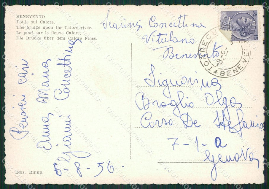 Benevento Città FG cartolina ZK0282 – retro