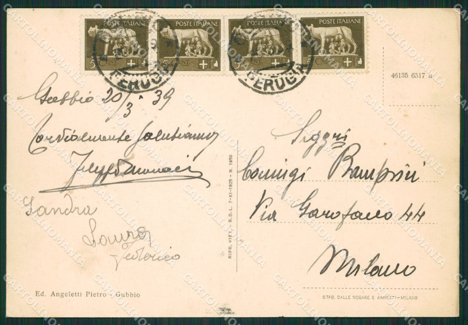 Perugia Gubbio FG cartolina ZK0291 – retro