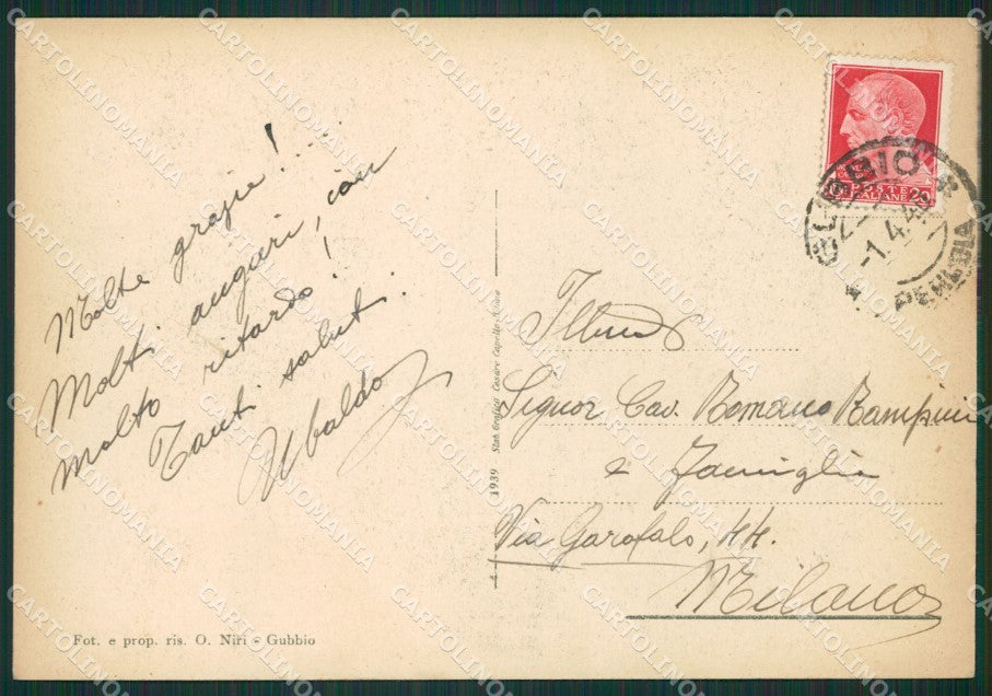 Perugia Gubbio FG cartolina ZK0292 – retro