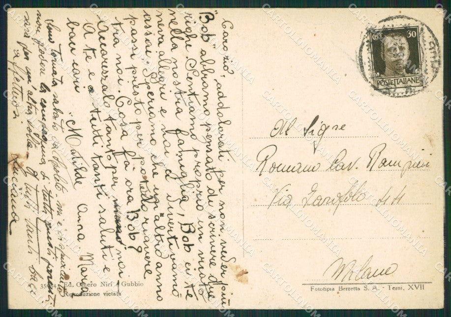 Perugia Gubbio PIEGHINE FG cartolina ZK0293 – retro