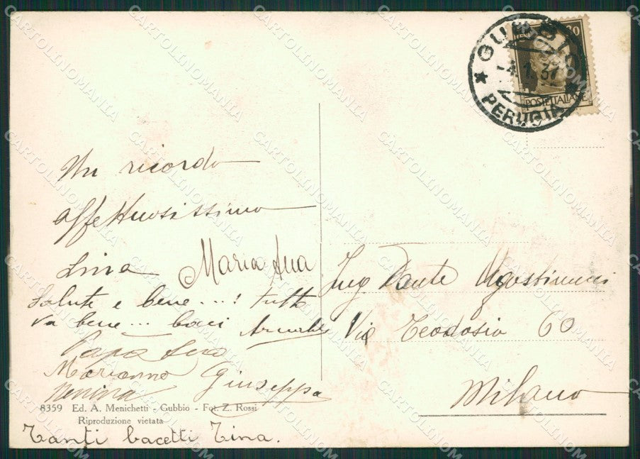 Perugia Gubbio FG cartolina ZK0301 – retro
