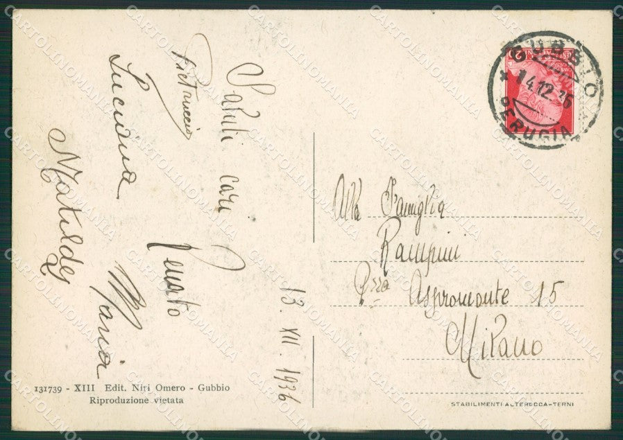 Perugia Gubbio PIEGHINA FG cartolina ZK0303 – retro