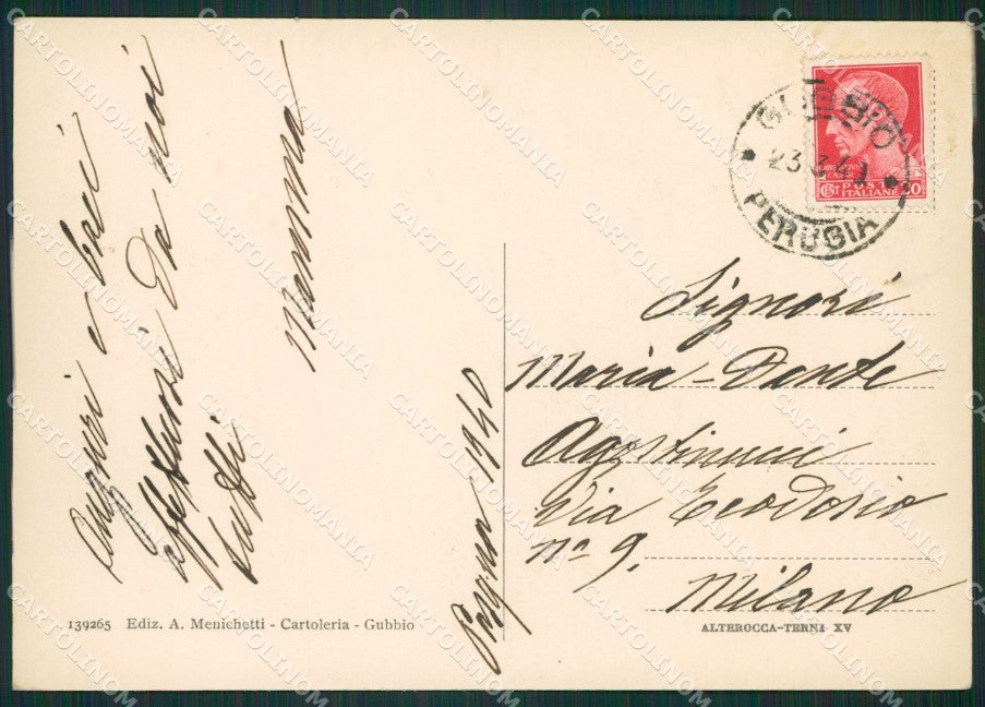Perugia Gubbio FG cartolina ZK0306 – retro