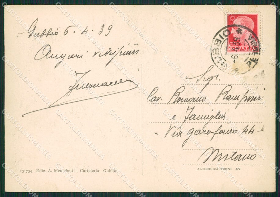Perugia Gubbio FG cartolina ZK0307 – retro