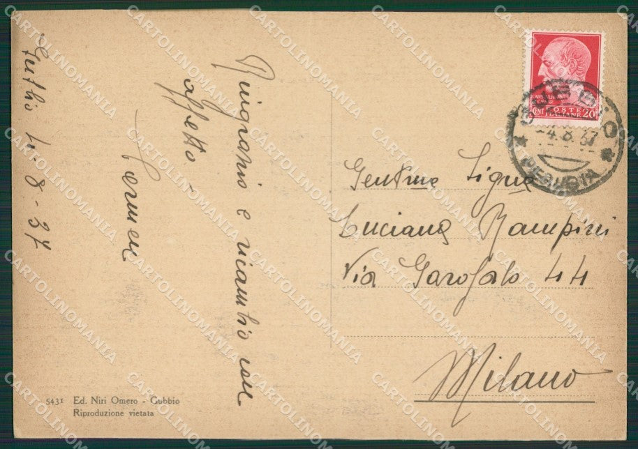 Perugia Gubbio FG cartolina ZK0310 – retro