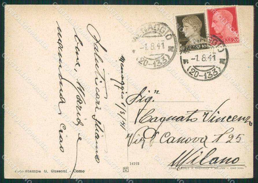 Como Menaggio Battello FG cartolina ZK0335 – retro