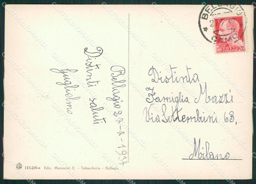 Como Bellagio FG cartolina ZK0359 – retro