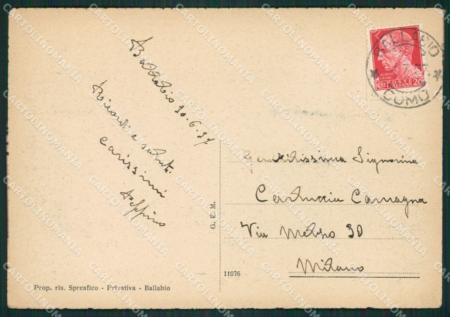 Lecco Ballabio FG cartolina ZK0380 – retro