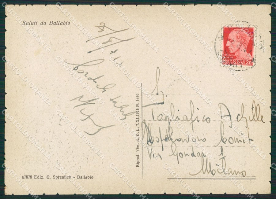 Lecco Ballabio Superiore FG cartolina ZK0382 – retro