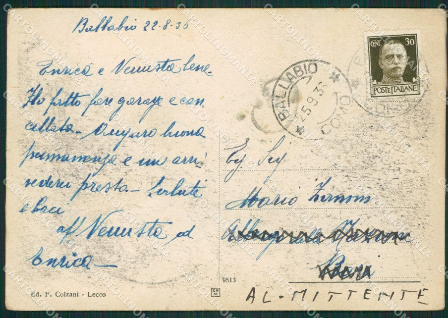 Lecco Ballabio Superiore FG cartolina ZK0394 – retro