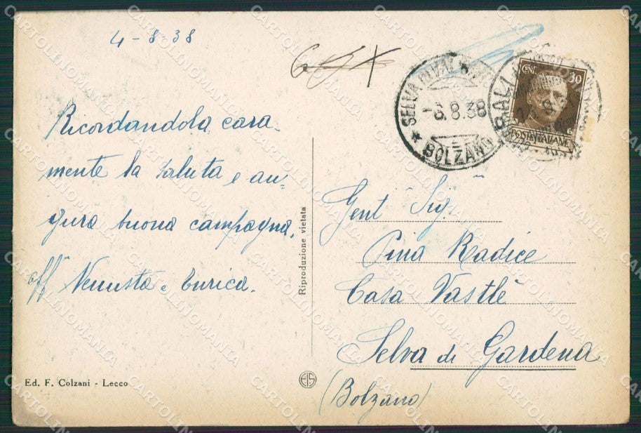 Lecco Ballabio Superiore FG cartolina ZK0396 – retro