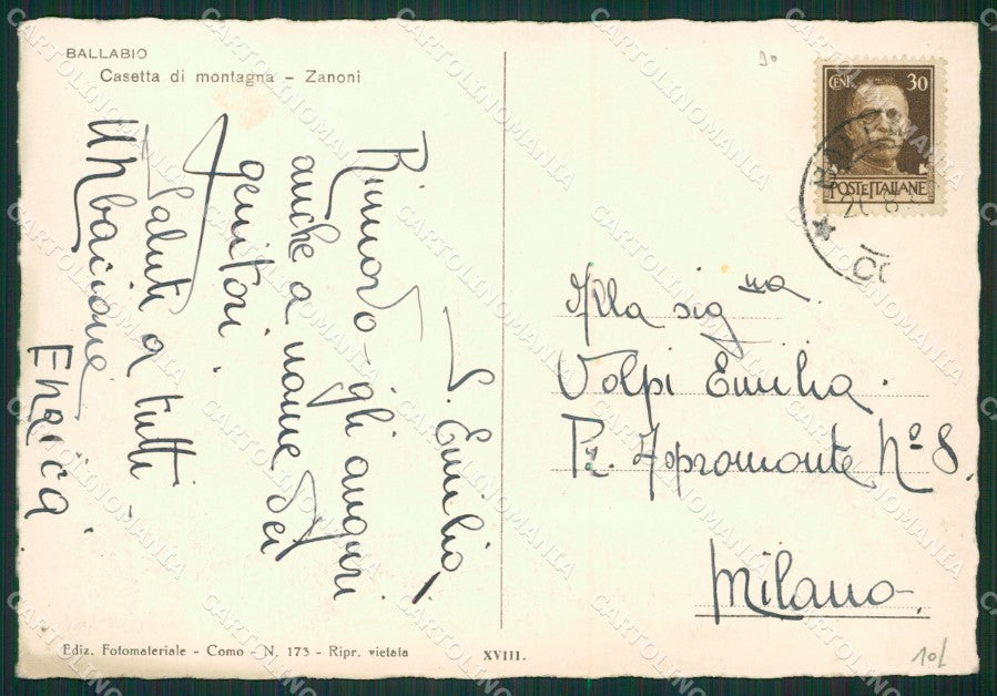 Lecco Ballabio Foto FG cartolina ZK0399 – retro