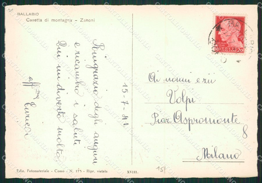 Lecco Ballabio Foto FG cartolina ZK0403 – retro