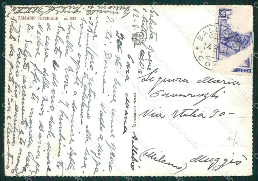 Lecco Ballabio Superiore Foto FG cartolina ZK0404 – retro