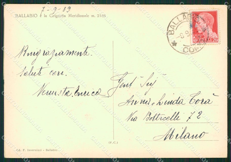 Lecco Ballabio Foto FG cartolina ZK0405 – retro