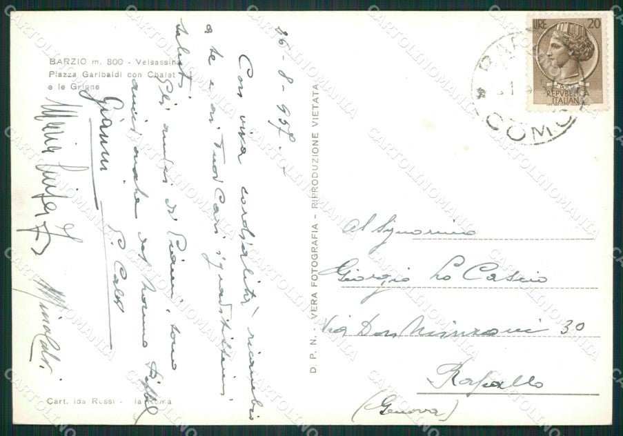 Lecco Barzio Foto FG cartolina ZK0425 – retro