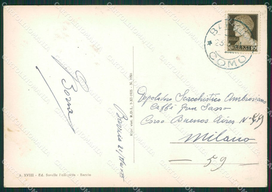Lecco Barzio Foto FG cartolina ZK0431 – retro