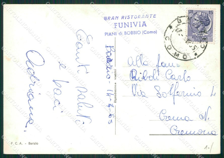 Lecco Barzio Foto FG cartolina ZK0433 – retro