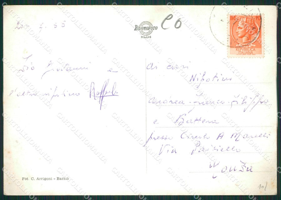 Lecco Barzio Saluti da Seggiovia Foto FG cartolina ZK0436 – retro