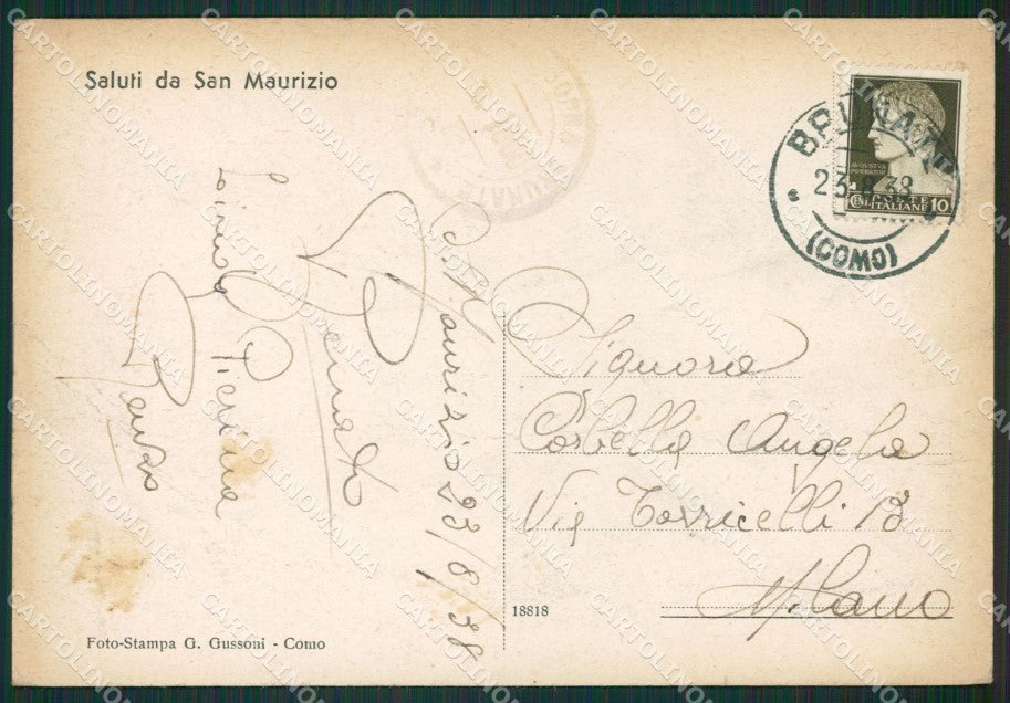 Como San Maurizio Sopra Brunate PIEGHINA FG cartolina ZK0456 – retro