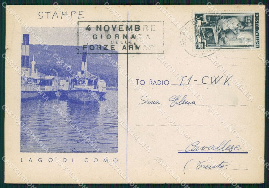 Como Città Battello Radio Amatori FG cartolina ZK0468 – fronte