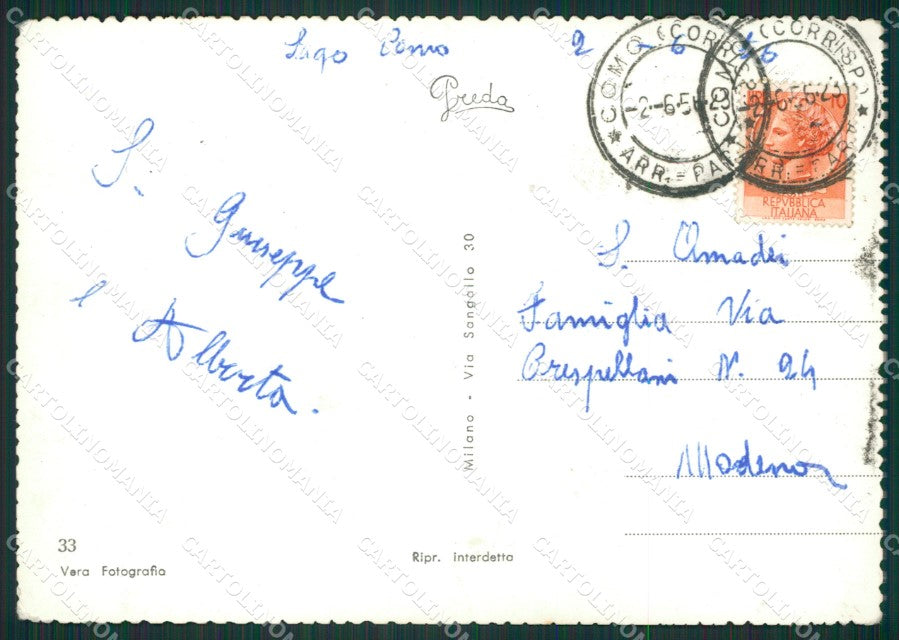 Como Città Foto FG cartolina ZK0488 – retro