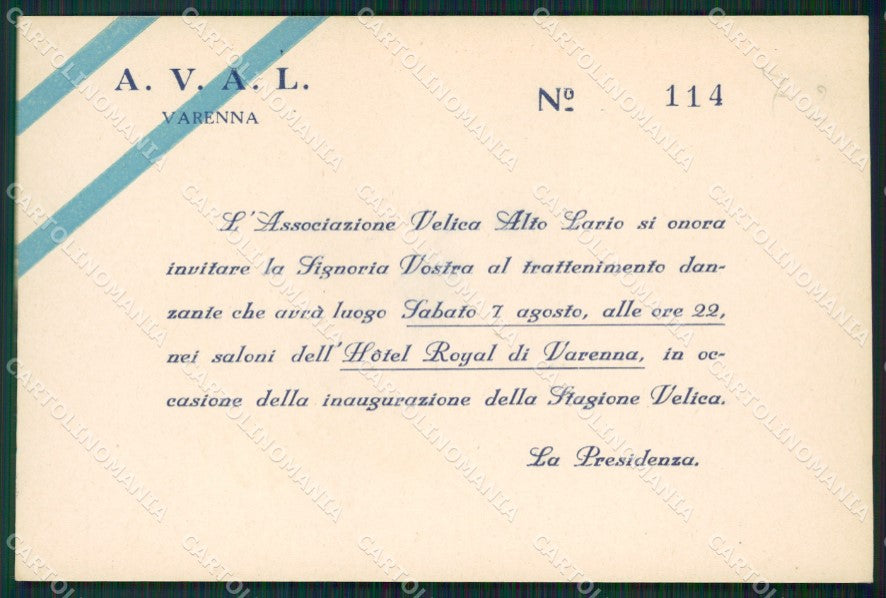 Lecco Varenna Associazione Velica RETRO BIANCO FG cartolina ZK0491 – fronte