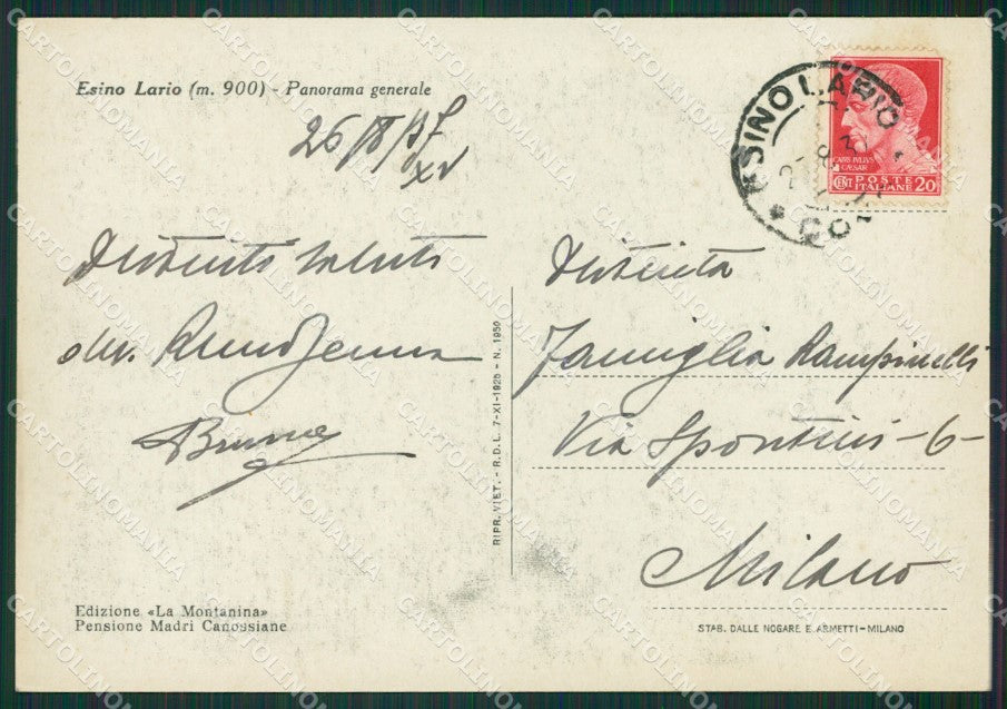 Lecco Esino Lario FG cartolina ZK0542 – retro