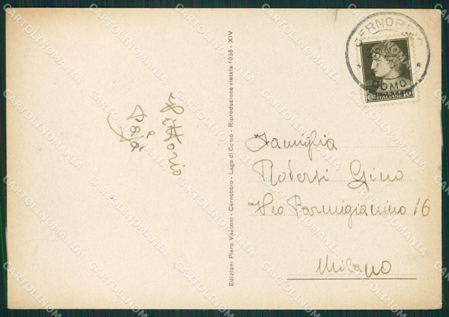 Como Cernobbio FG cartolina ZK0567 – retro