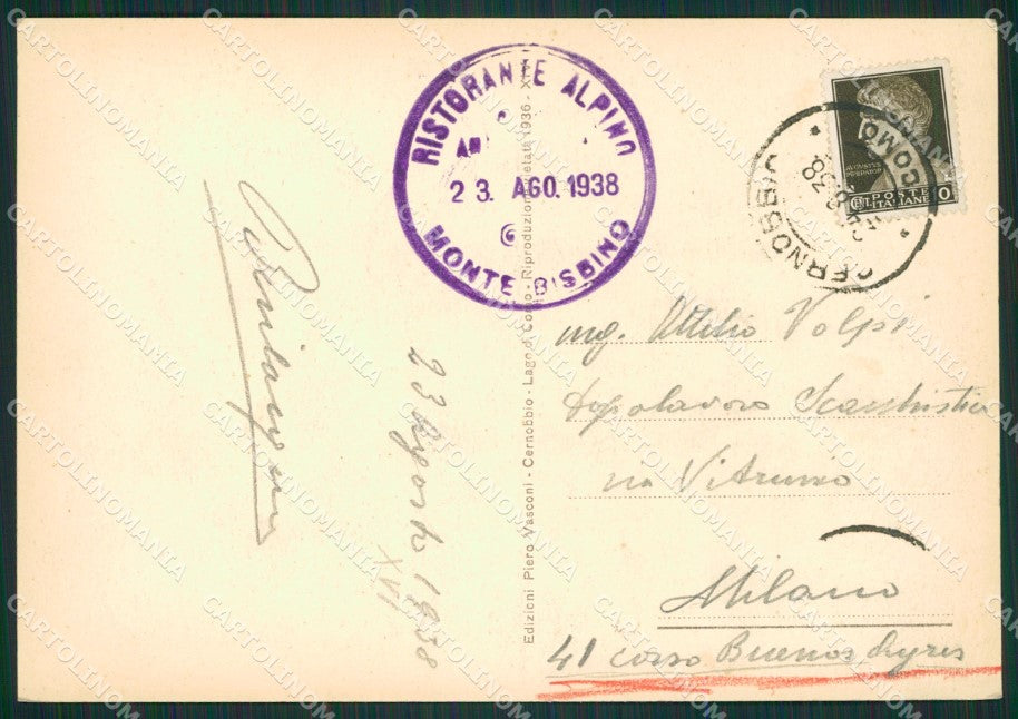 Como Cernobbio Monte Bisbino FG cartolina ZK0571 – retro