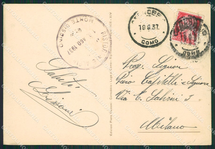 Como Cernobbio Monte Bisbino FG cartolina ZK0572 – retro
