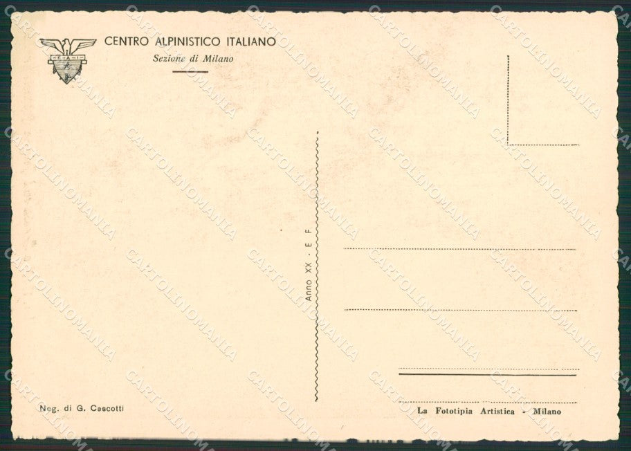 Lecco Mandello Lario Rifugio Bietti Cai FG cartolina ZK0624 – retro