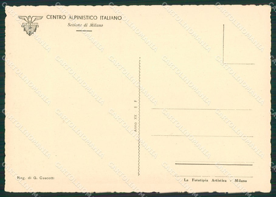 Lecco Mandello Lario Rifugio Bietti Cai FG cartolina ZK0626 – retro