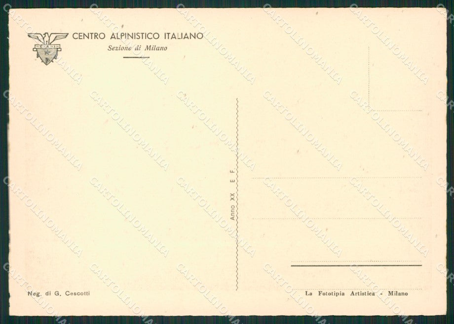Lecco Mandello Lario Rifugio Bietti Cai FG cartolina ZK0634 – retro
