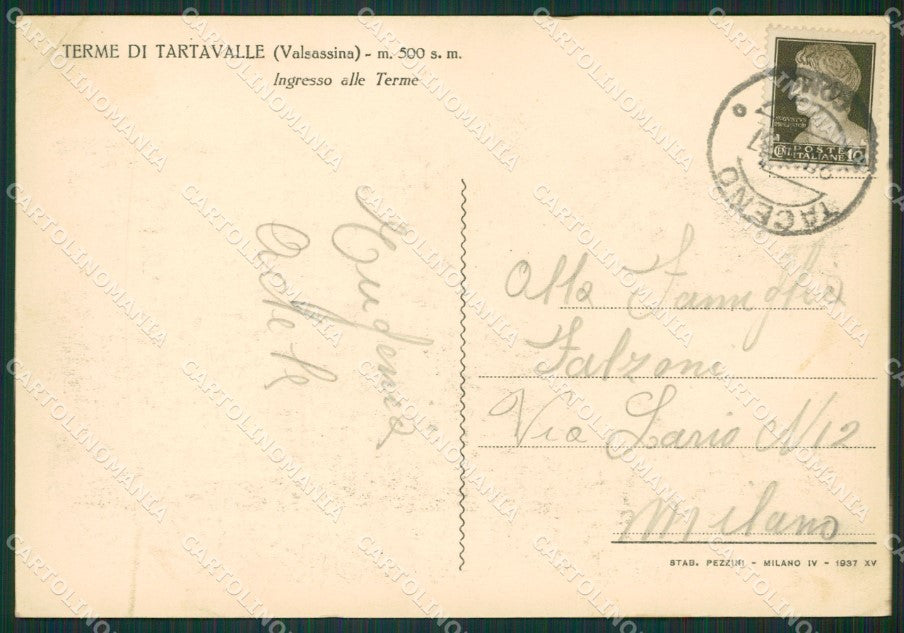 Lecco Taceno Terme di Tartavalle FG cartolina ZK0651 – retro