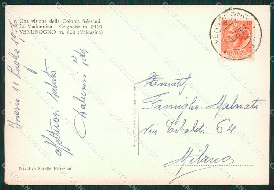 Lecco Vendrogno FG cartolina ZK0655 – retro