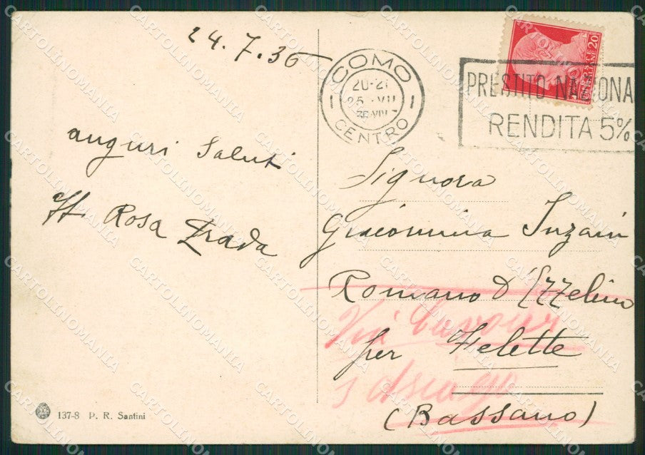 Como Faggeto Lario PIEGHINA FG cartolina ZK0685 – retro