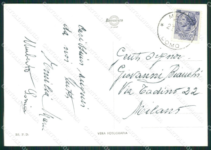 Lecco Margno Funivia Foto FG cartolina ZK0707 – retro