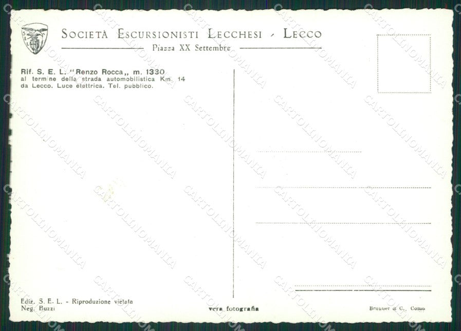 Lecco Rifugio Rocca Escursionisti Lecchesi Foto FG cartolina ZK0727 – retro